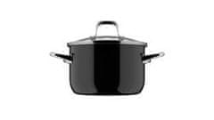 WMF Fusiontec Essential PRO 4-delni set posode, 16/16/20/24 cm, stekleni pokrovi, črn (0520795290)