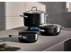 WMF Fusiontec Essential PRO 4-delni set posode, 16/16/20/24 cm, stekleni pokrovi, črn (0520795290)