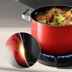 WMF Fusiontec Essential PRO 4-delni set posode, 16/16/20/24 cm, stekleni pokrovi, rdeč (0521035290)