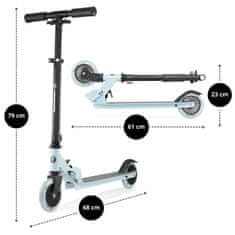 HyperMotion Dvokolesni otroški skiro z nastavljivim krmilnim drogom - zložljiv, nosilnost 40 kg, poliuretanska kolesa 125 mm, starost od 3 let