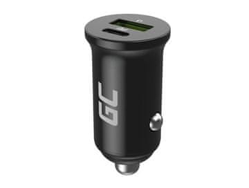 Green Cell 38W GC PowerRide Nano38 avtomobilski polnilnik z napajanjem USB-C USB-A in hitrim polnjenjem Ultra Charge