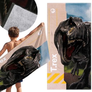 Jurassic World Jurrasic World Hitro sušeča plažna in kopalna brisača, 100% bombaž 70x140 cm OEKO-TEX