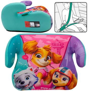 Paw Patrol Paw Patrol Avtomobilski sedež, otroški avtomobilski sedež, potovalni sedež za deklico 22-36 kg, 125-150 cm