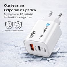 Berniteam Hišni Polnilec GaN 45W 2-port (BT-45PQ)