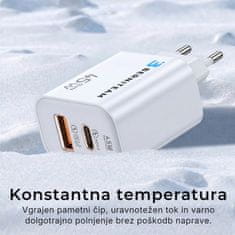 Berniteam Hišni Polnilec GaN 45W 2-port (BT-45PQ)