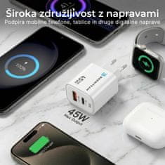 Berniteam Hišni Polnilec GaN 45W 2-port (BT-45PQ)