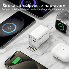 Berniteam Hišni Polnilec GaN 65W 2-port + C Kabel (BT-65SDC)