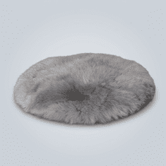 Nikcorp Okrogla preproga YDFYX iz imitacije ovčje kože 90x90 cm, dolg puhast las 6 cm, siva, hipoalergenska in odporna na madeže