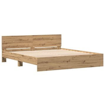 Vidaxl Konstrukcija postelje Umetni hrast 203 x 185 x 70 cm