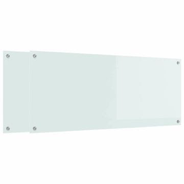 Vidaxl Kuhinjski panel 2 szt. Bela 120 x 50 cm kaljeno steklo