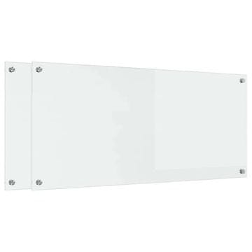 Vidaxl Kuhinjski panel 2 pcs Transparentno 110 x 50 cm kaljeno steklo