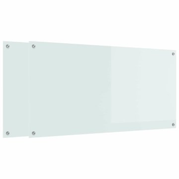 Vidaxl Kuhinjski panel 2 szt. Bela 120 x 60 cm kaljeno steklo