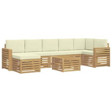 Vidaxl Zunanja garnitura za sedenje 8 szt. Bela in krem 59 x 59 x 37 cm