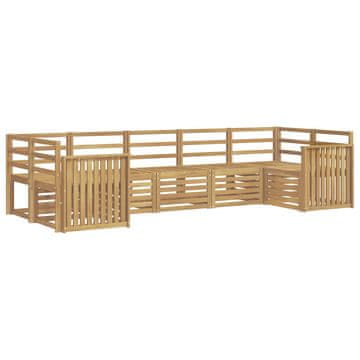 Vidaxl Zunanja garnitura za sedenje 7 szt. Bela 304 x 128,5 x 73 cm