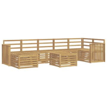 Vidaxl Zunanja garnitura za sedenje 8 szt. Bela 59 x 59 x 37 cm