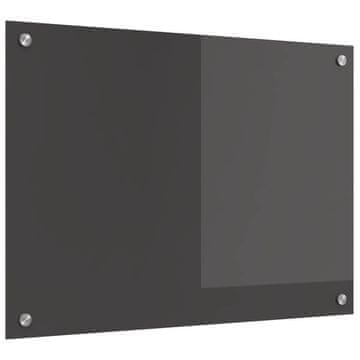 Vidaxl Kuhinjski panel Temno siva 70 x 50 cm kaljeno steklo