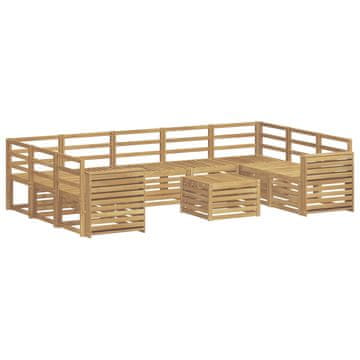 Vidaxl Zunanja garnitura za sedenje 10 szt. Bela 59 x 59 x 37 cm