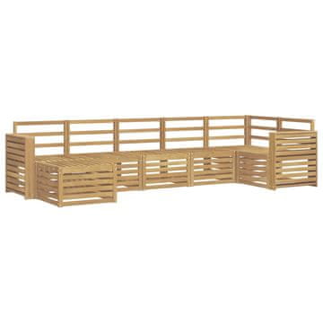 Vidaxl Zunanja garnitura za sedenje 7 szt. Bela