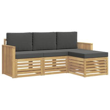 Vidaxl Zunanja garnitura za sedenje 4 szt. Bela in antracit