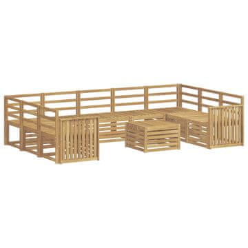 Vidaxl Zunanja garnitura za sedenje 10 szt. Bela 59 x 59 x 37 cm
