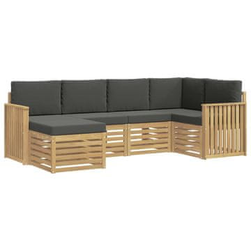 Vidaxl Zunanja garnitura za sedenje 6 szt. Bela in antracit Poliester