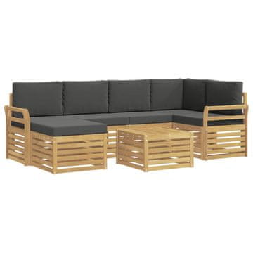 Vidaxl Zunanja garnitura za sedenje 7 szt. Bela in antracit Poliester