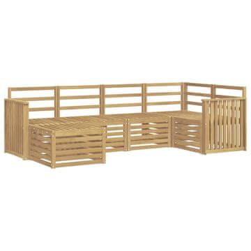 Vidaxl Zunanja garnitura za sedenje 6 szt. Bela Poliester
