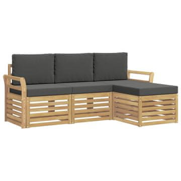 Vidaxl Zunanja garnitura za sedenje 4 szt. Bela in antracit