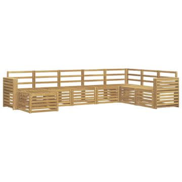 Vidaxl Zunanja garnitura za sedenje 8 szt. Bela 310 x 191,5 x 73 cm
