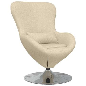 Vidaxl Jajčast stol krema 63 x 73 x 90 cm blago