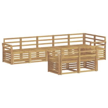 Vidaxl Zunanja garnitura za sedenje 8 szt. Bela 308 x 130,5 x 73 cm