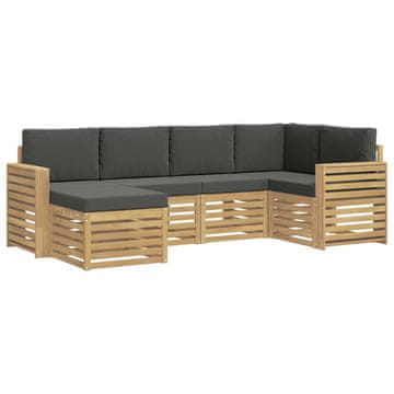Vidaxl Zunanja garnitura za sedenje 6 szt. Bela in antracit Poliester
