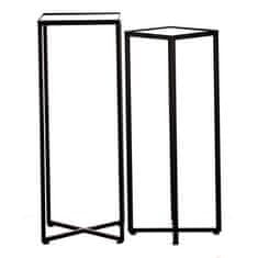 Autronic Stojalo za rože Flower stand - metal frames, glass top, price for a set of 2 pieces (FA23-028)