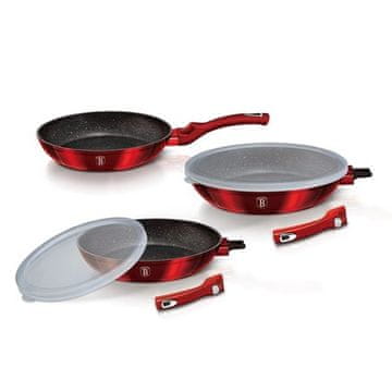 Berlingerhaus Ponev BH-7053 with removable handle set of 5 pieces Burgundy Metallic Line