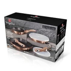 Berlingerhaus Komplet ponev z odstranljivim ročajem in marmorno površino BH-7038 5 pcs Carbon Pro Metallic Line