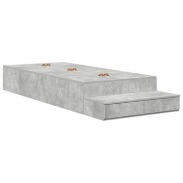 Vidaxl Postelja z dodatnim prostorom za shranjevanje Betonsko siva