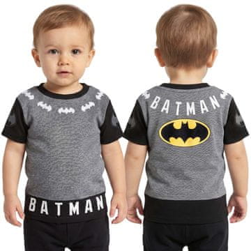 DC Batman Comics BATMAN Sivo-črna majica za dečka, otroška majica iz 100% bombaža