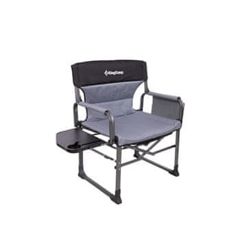 King Camp Zložljiv kamping stol KING CAMP z nasloni za roke ASH C10 XXL - črno-siv