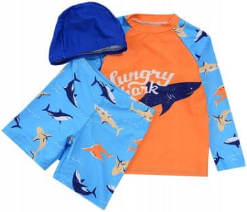 YOCLUB Fantovske tridelne kopalke, bluza, kratke hlače, kapa 128/134 zł001B
