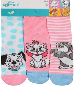 Eplusm NOGAVICE DISNEY ANIMALS, deklice, 3-delni komplet nogavic, 31/34, ER02G