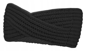 shumee NAGLAVNIK Z UŠESI ŠIROKI DEBELI TOPLI ZIMSKI turban črn 54/58 V021A