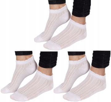 YOCLUB PAKET 3 DEKLIŠKIH NOGAVIC Z ODREŽNIM VZORCEM, BELE, 35/38, 15 L
