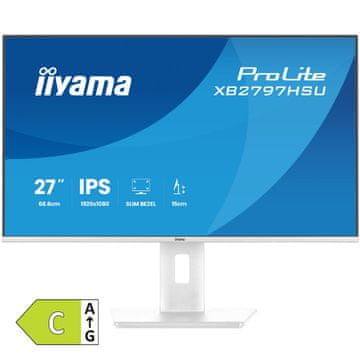 iiyama ProLite XB2797HSU-W1 68,5cm (27") FHD IPS 120Hz HDMI/DP/RJ-45/USB HUB zvočniki bel monitor