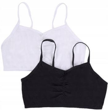 YOCLUB 2-delni paket bombažnih športnih modrčkov, bel in črn, za mlade odrasle, 134/140, 0,29 £