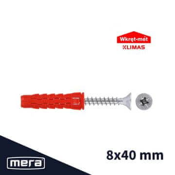 Wkret-Met Univerzalni mozniki Screw-met 8x40 z ugreznjenim vijakom 5x50 100 kosov.