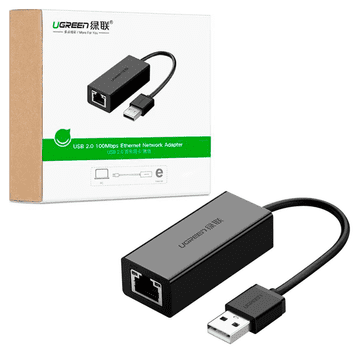 Ugreen zunanja omrežna kartica RJ45 - USB 2.0 100 Mbps Ethernet črna (CR110 20254)