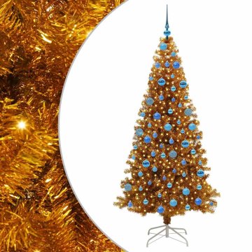 Vidaxl Božično drevo med 300 LED z stojalom Zlata 180 cm PET