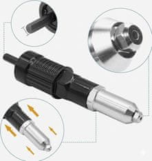 Vixson Nastavek za kovičenje za vrtalnik 8 mm, jeklen, 4 šobe, adapter | RIVETY