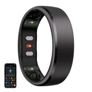 1 to 3 RINGCONN SMARTRING GEN 2 VELIKOST 12 SPREMLJANJE ZDRAVJA IN SRČNEGA UTRIPA ČRNEGA OBLIKOVALCA