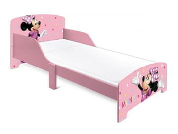 Arditex Otroška lesena postelja Minnie Mouse 77×143×60 cm – z rešetko za vzmetnico 70×140 cm, WD17777
